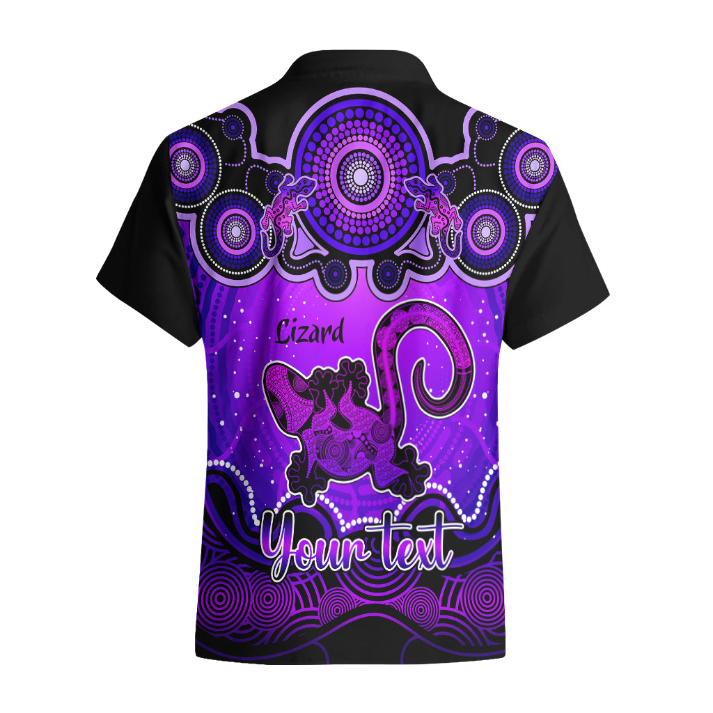Personalised Australia Leo Lizard Zodiac Hawaiian Shirt Auz Astrology Aboriginal - Purple - Vibe Hoodie Shop