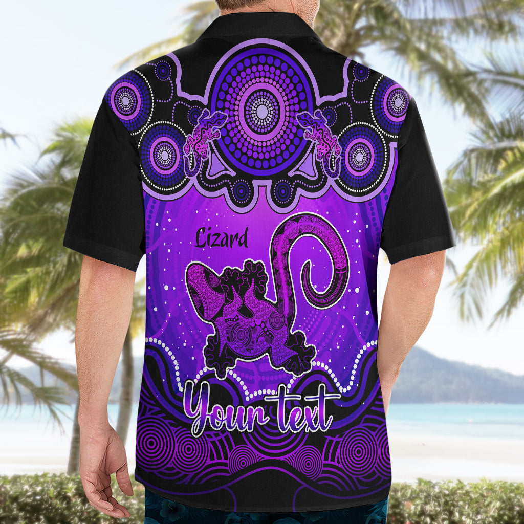 Personalised Australia Leo Lizard Zodiac Hawaiian Shirt Auz Astrology Aboriginal - Purple - Vibe Hoodie Shop