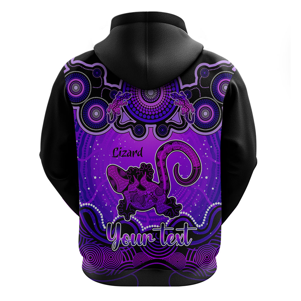 Personalised Australia Leo Lizard Zodiac Hoodie Auz Astrology Aboriginal - Purple LT9 - Vibe Hoodie Shop