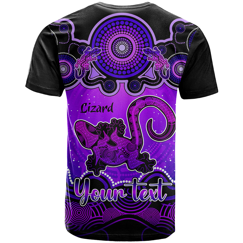 Personalised Australia Leo Lizard Zodiac T Shirt Auz Astrology Aboriginal - Purple LT9 - Vibe Hoodie Shop