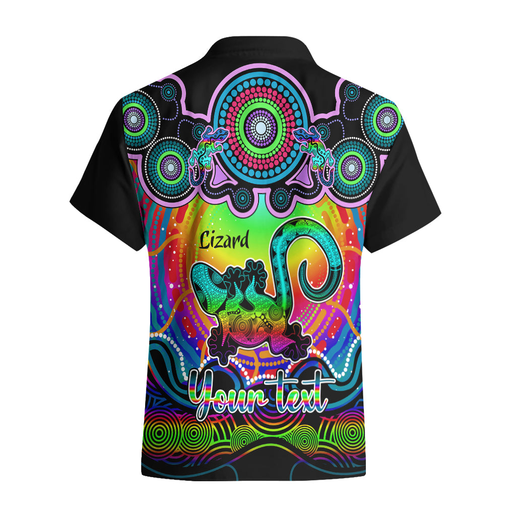 Personalised Australia Leo Lizard Zodiac Hawaiian Shirt Auz Astrology Aboriginal - Rainbow - Vibe Hoodie Shop