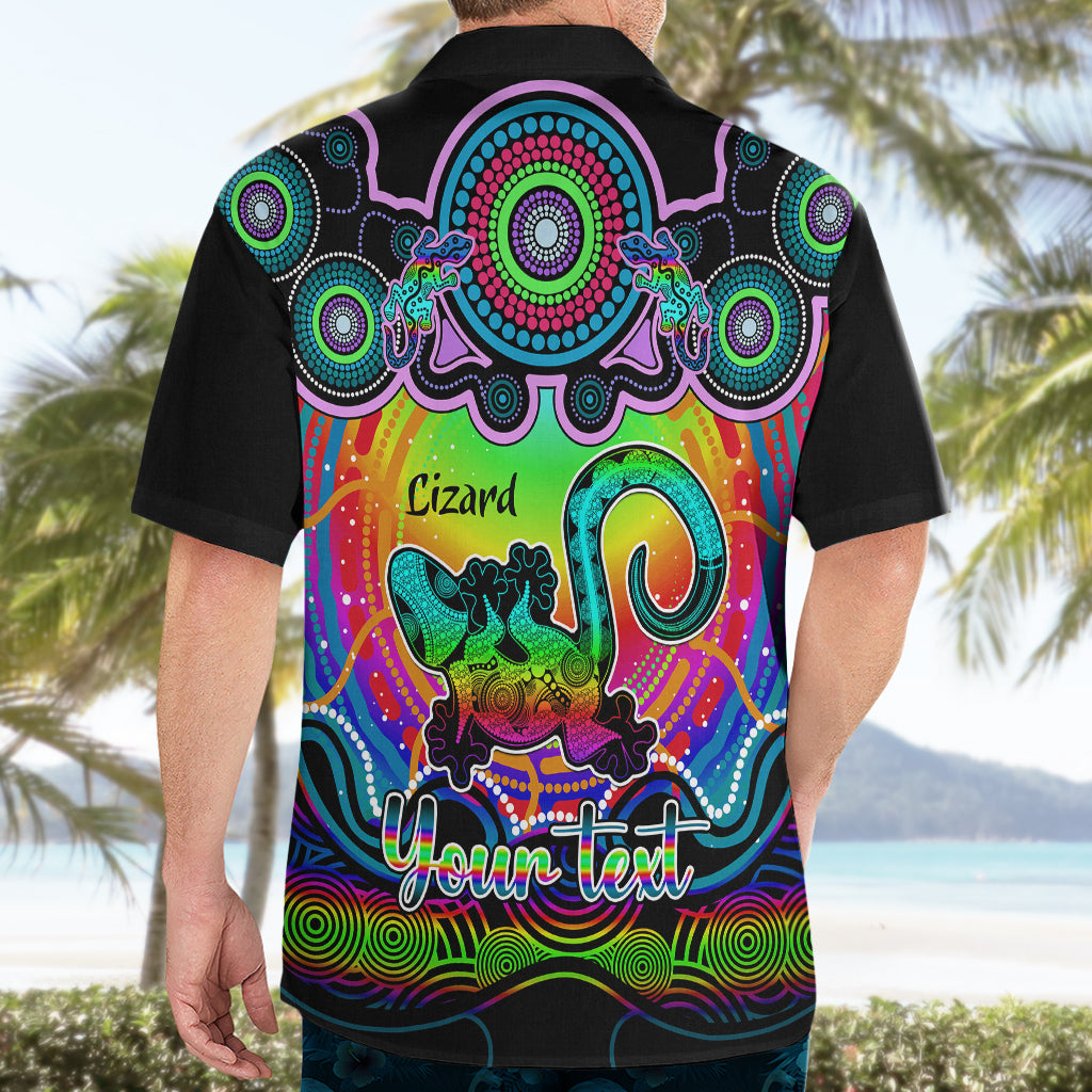 Personalised Australia Leo Lizard Zodiac Hawaiian Shirt Auz Astrology Aboriginal - Rainbow - Vibe Hoodie Shop
