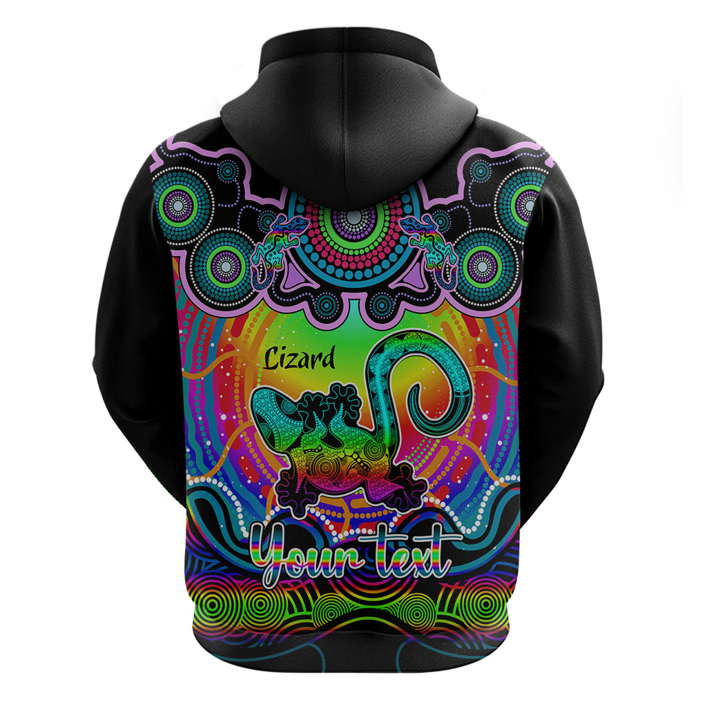 Personalised Australia Leo Lizard Zodiac Hoodie Auz Astrology Aboriginal - Rainbow LT9 - Vibe Hoodie Shop
