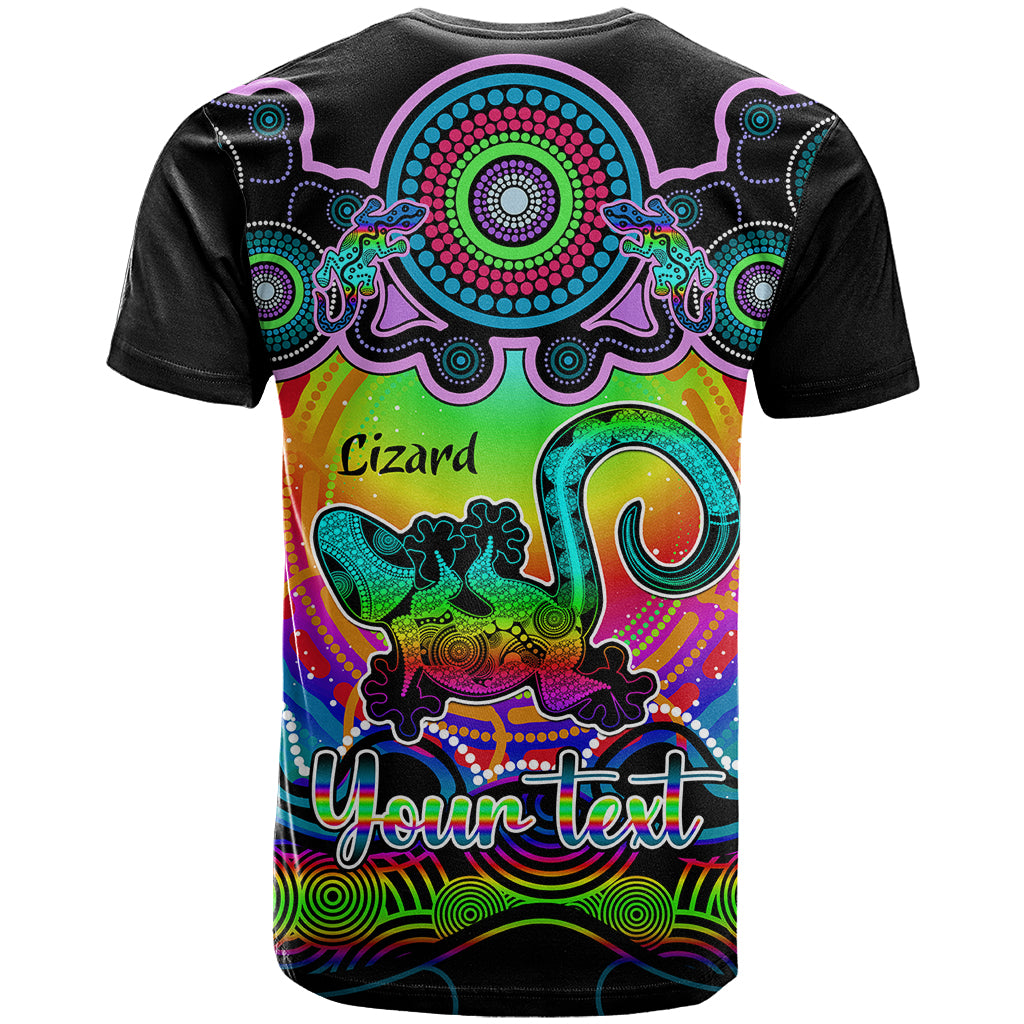 Personalised Australia Leo Lizard Zodiac T Shirt Auz Astrology Aboriginal - Rainbow LT9 - Vibe Hoodie Shop