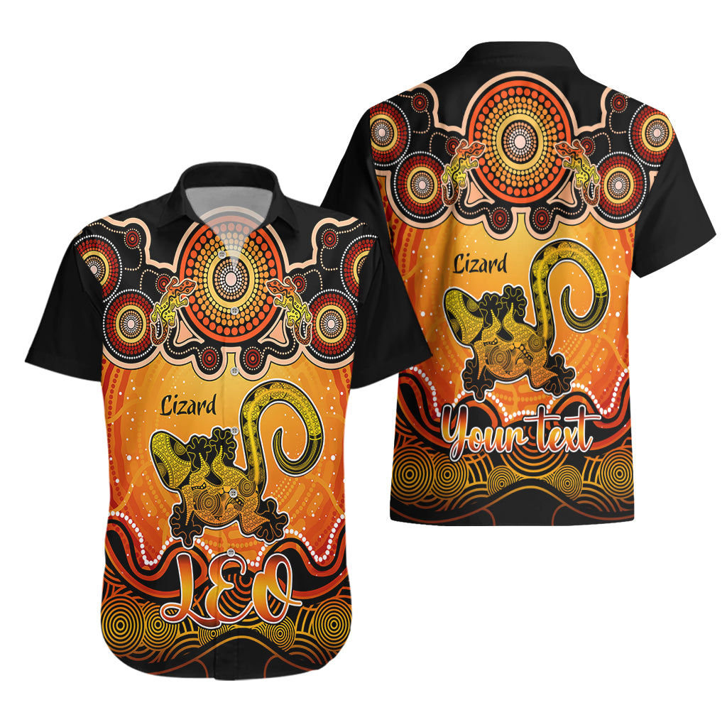 Personalised Australia Leo Lizard Zodiac Hawaiian Shirt Auz Astrology Aboriginal - Red - Vibe Hoodie Shop