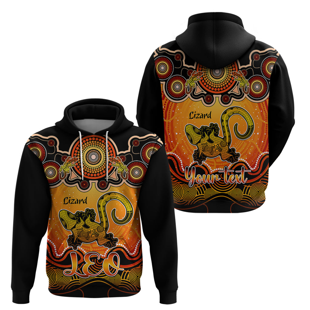 Personalised Australia Leo Lizard Zodiac Hoodie Auz Astrology Aboriginal - Red LT9 - Vibe Hoodie Shop