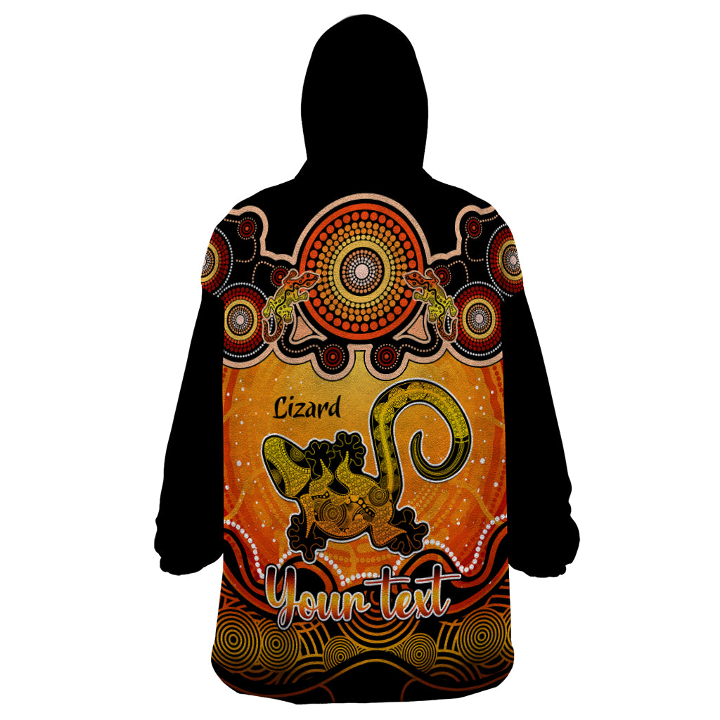 Personalised Australia Leo Lizard Zodiac Wearable Blanket Hoodie Auz Astrology Aboriginal - Red - Vibe Hoodie Shop