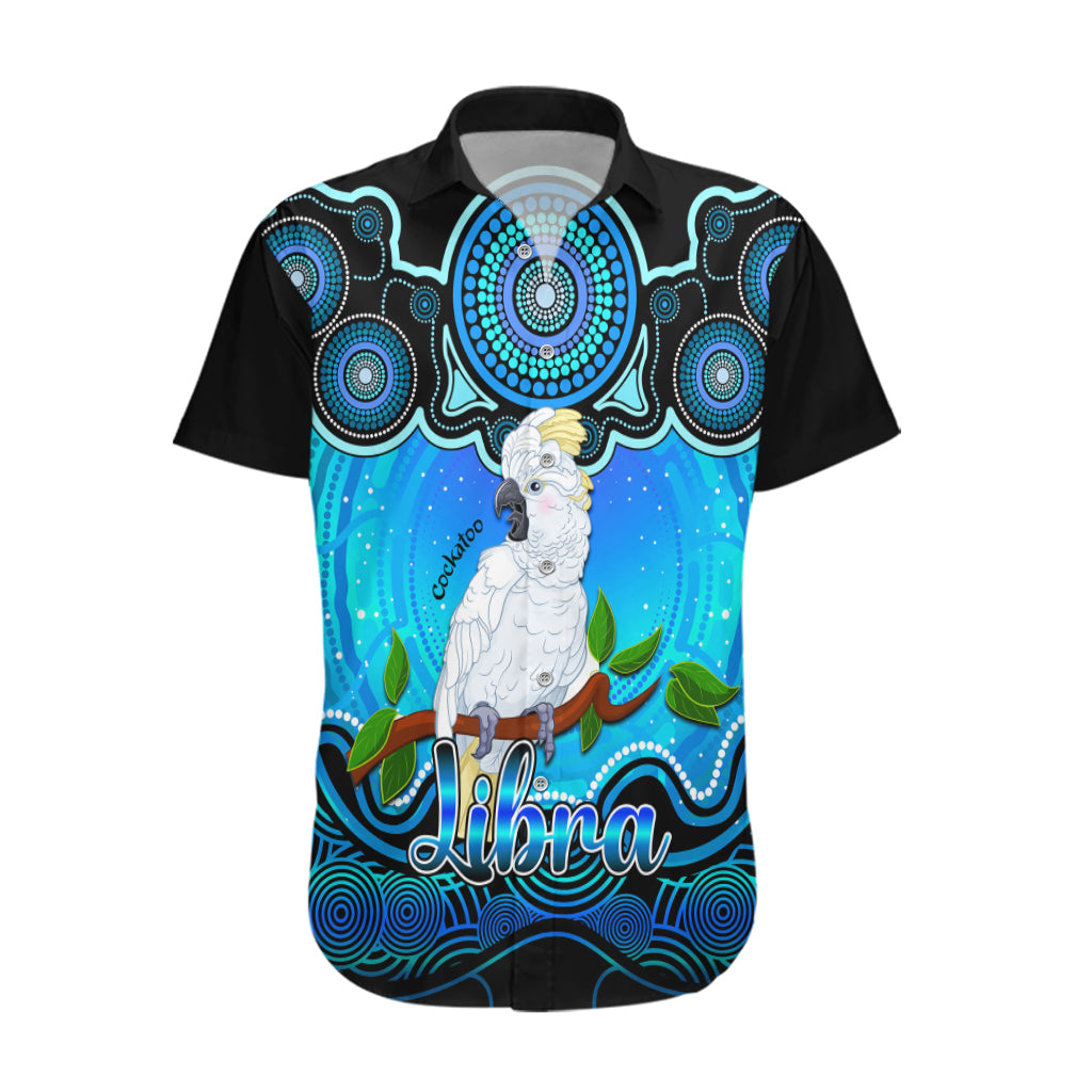 Personalised Australia Libra Cockatoo Zodiac Hawaiian Shirt Auz Astrology Aboriginal - Aqua - Vibe Hoodie Shop