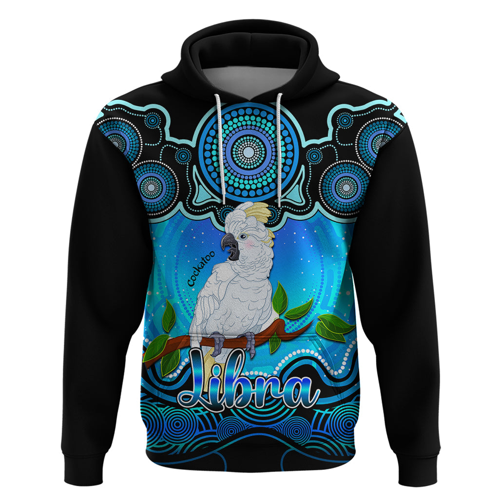 Personalised Australia Libra Cockatoo Zodiac Hoodie Auz Astrology Aboriginal - Aqua LT9 - Vibe Hoodie Shop