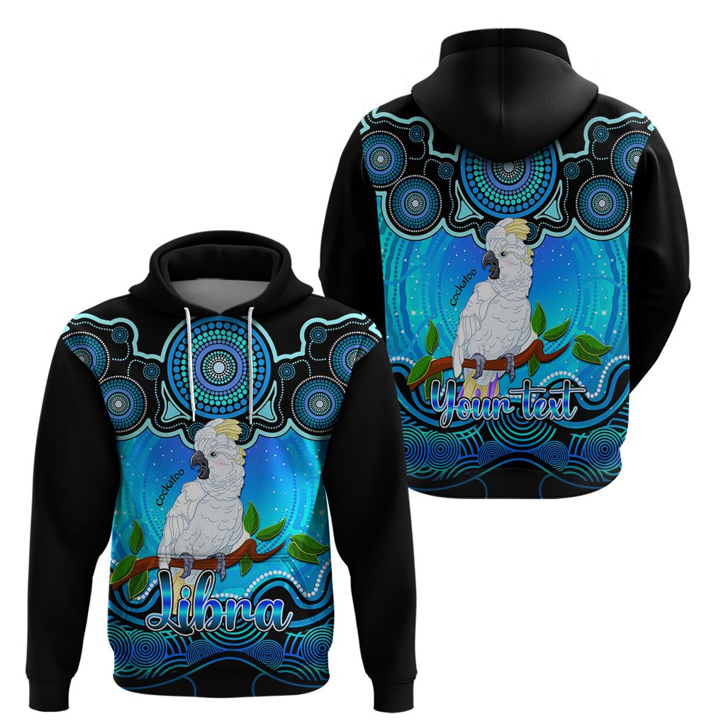 Personalised Australia Libra Cockatoo Zodiac Hoodie Auz Astrology Aboriginal - Aqua LT9 - Vibe Hoodie Shop