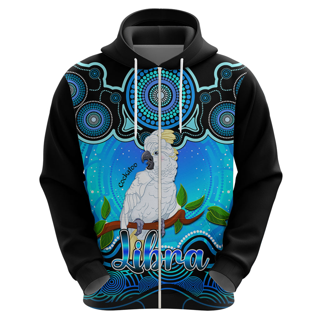 Personalised Australia Libra Cockatoo Zodiac Hoodie Auz Astrology Aboriginal - Aqua LT9 - Vibe Hoodie Shop