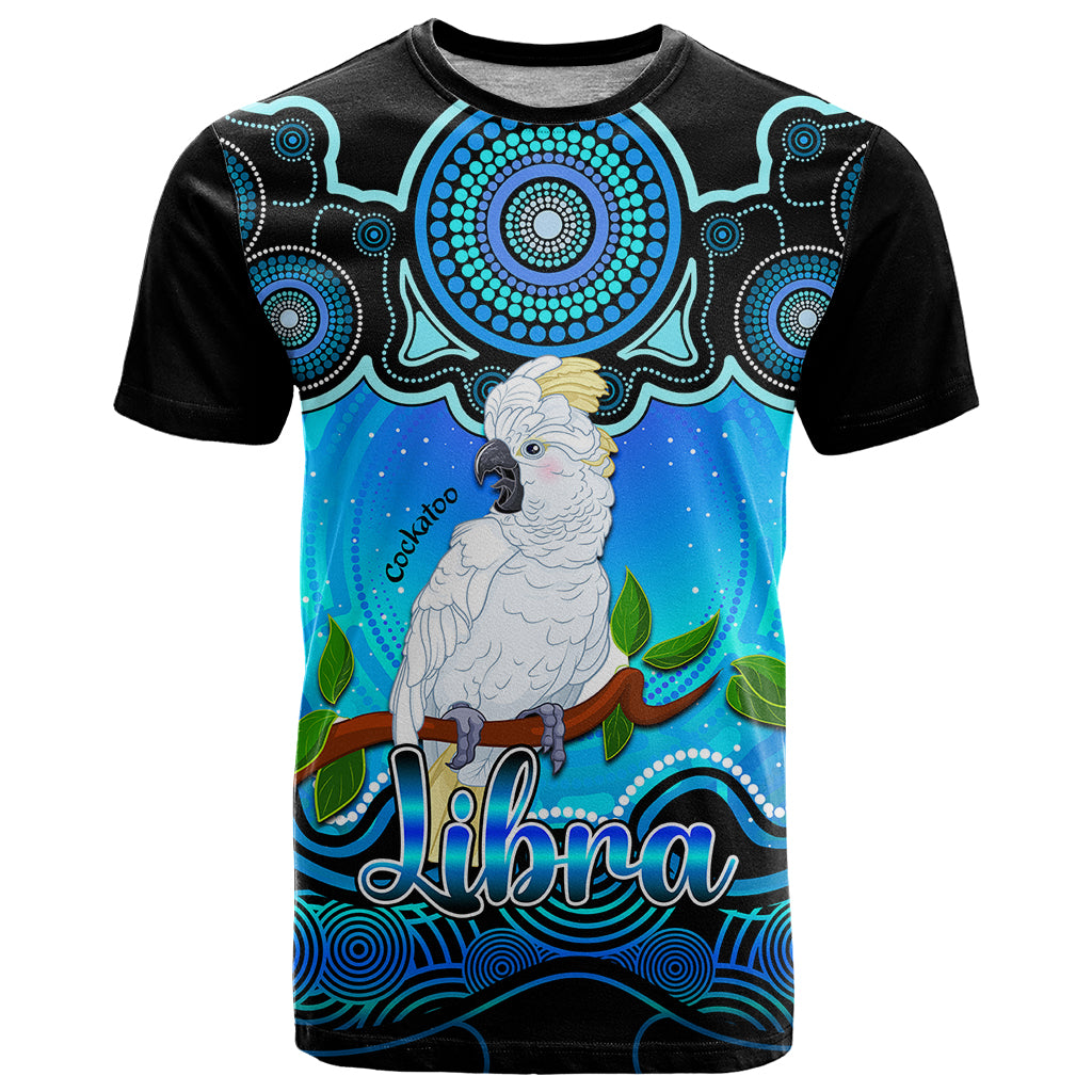 Personalised Australia Libra Cockatoo Zodiac T Shirt Auz Astrology Aboriginal - Aqua LT9 - Vibe Hoodie Shop