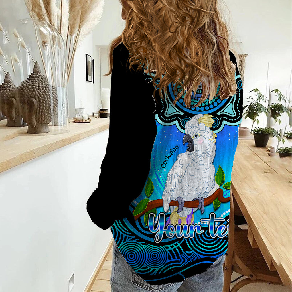 Personalised Australia Libra Cockatoo Zodiac Women Casual Shirt Auz Astrology Aboriginal - Aqua - Vibe Hoodie Shop