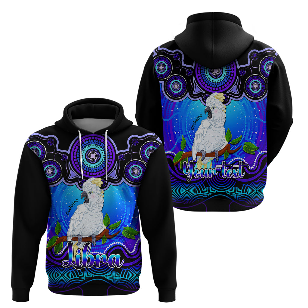 Personalised Australia Libra Cockatoo Zodiac Hoodie Auz Astrology Aboriginal - Blue LT9 - Vibe Hoodie Shop