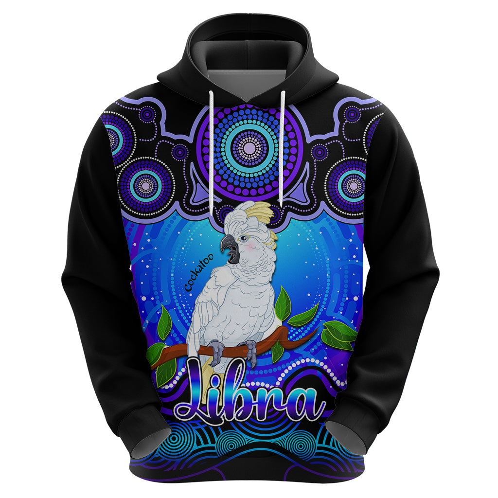 Personalised Australia Libra Cockatoo Zodiac Hoodie Auz Astrology Aboriginal - Blue LT9 - Vibe Hoodie Shop