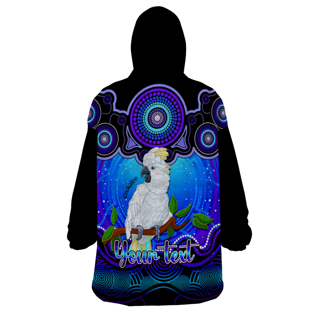 Personalised Australia Libra Cockatoo Zodiac Wearable Blanket Hoodie Auz Astrology Aboriginal - Blue - Vibe Hoodie Shop