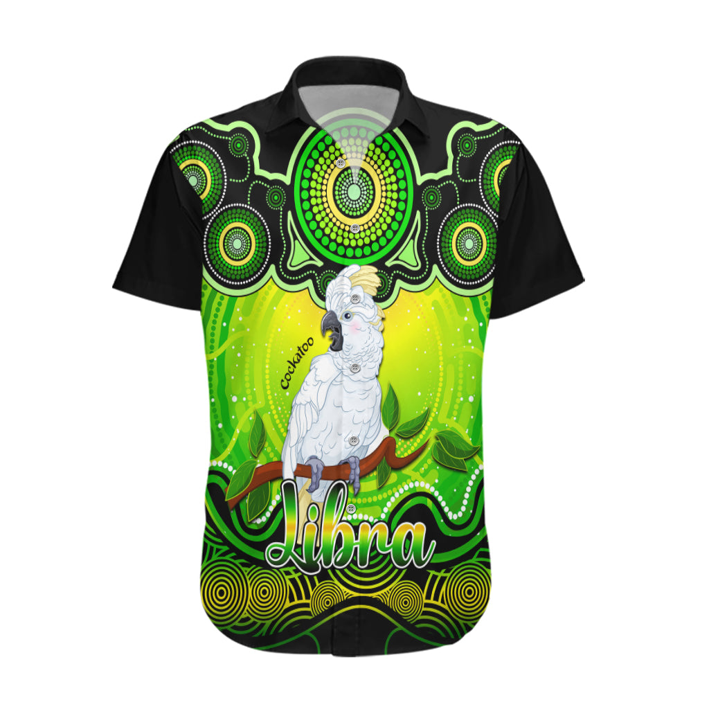 Personalised Australia Libra Cockatoo Zodiac Hawaiian Shirt Auz Astrology Aboriginal - Green - Vibe Hoodie Shop