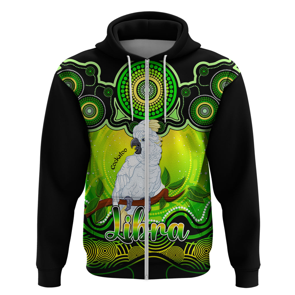 Personalised Australia Libra Cockatoo Zodiac Hoodie Auz Astrology Aboriginal - Green LT9 - Vibe Hoodie Shop