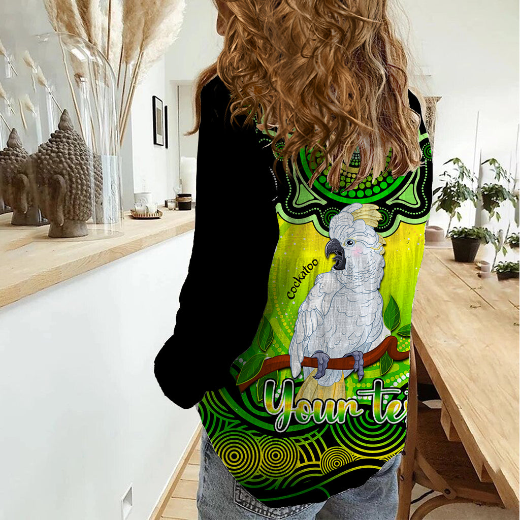 Personalised Australia Libra Cockatoo Zodiac Women Casual Shirt Auz Astrology Aboriginal - Green - Vibe Hoodie Shop