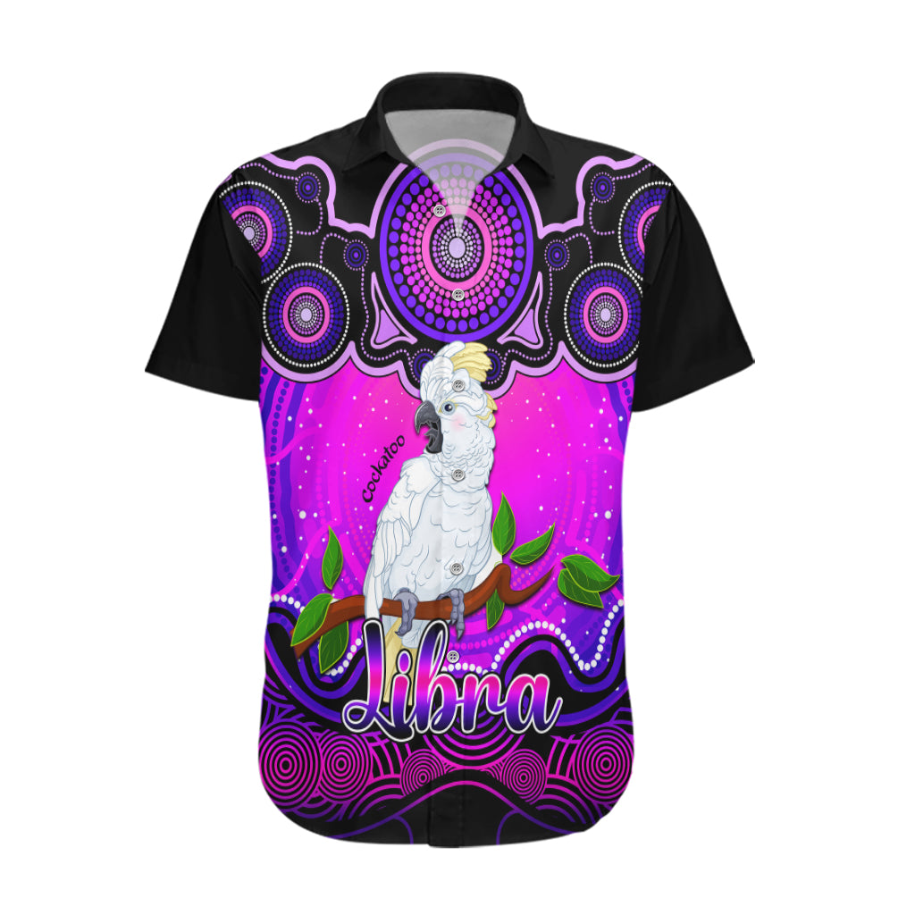Personalised Australia Libra Cockatoo Zodiac Hawaiian Shirt Auz Astrology Aboriginal - Magenta - Vibe Hoodie Shop