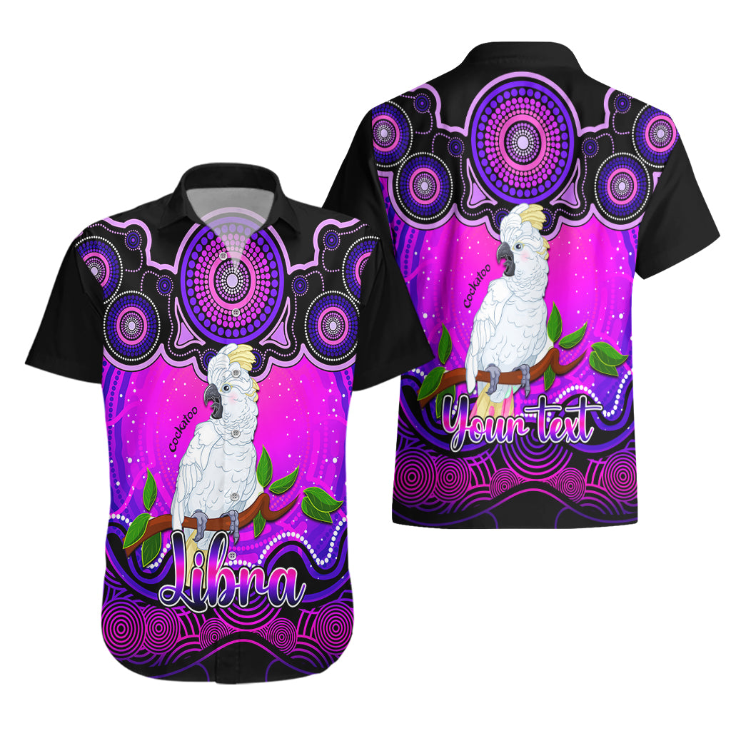 Personalised Australia Libra Cockatoo Zodiac Hawaiian Shirt Auz Astrology Aboriginal - Magenta - Vibe Hoodie Shop