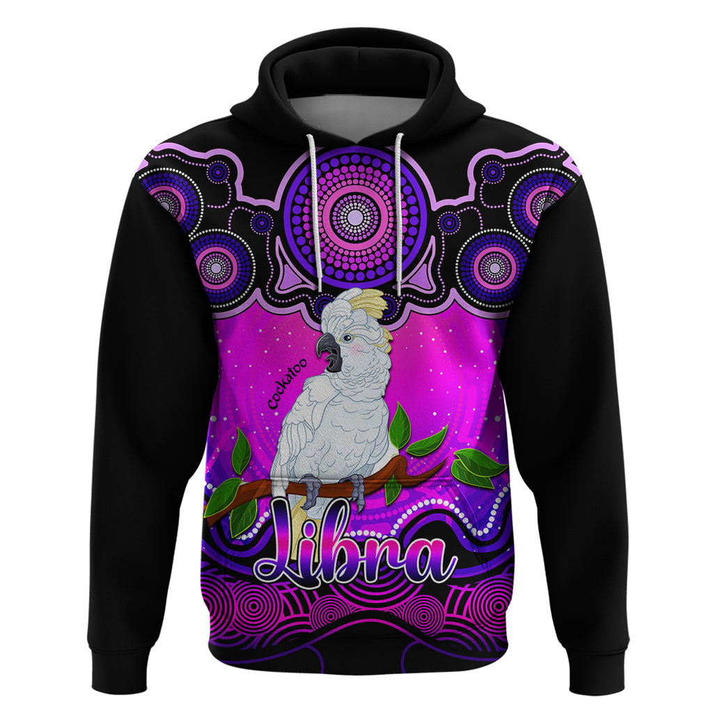 Personalised Australia Libra Cockatoo Zodiac Hoodie Auz Astrology Aboriginal - Magenta LT9 - Vibe Hoodie Shop