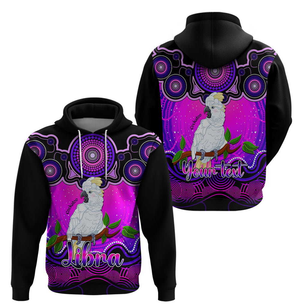 Personalised Australia Libra Cockatoo Zodiac Hoodie Auz Astrology Aboriginal - Magenta LT9 - Vibe Hoodie Shop