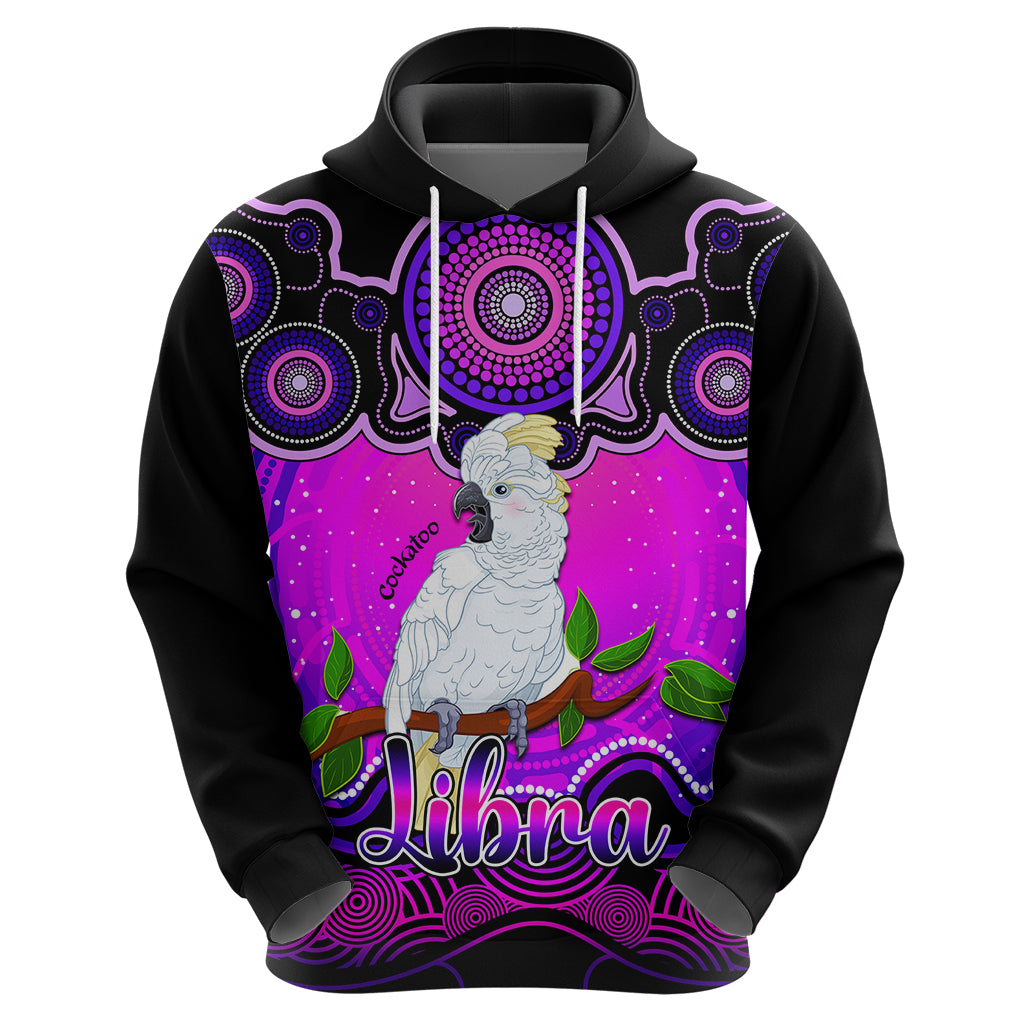 Personalised Australia Libra Cockatoo Zodiac Hoodie Auz Astrology Aboriginal - Magenta LT9 - Vibe Hoodie Shop