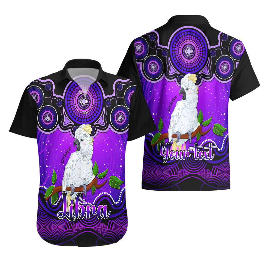 Personalised Australia Libra Cockatoo Zodiac Hawaiian Shirt Auz Astrology Aboriginal - Purple - Vibe Hoodie Shop