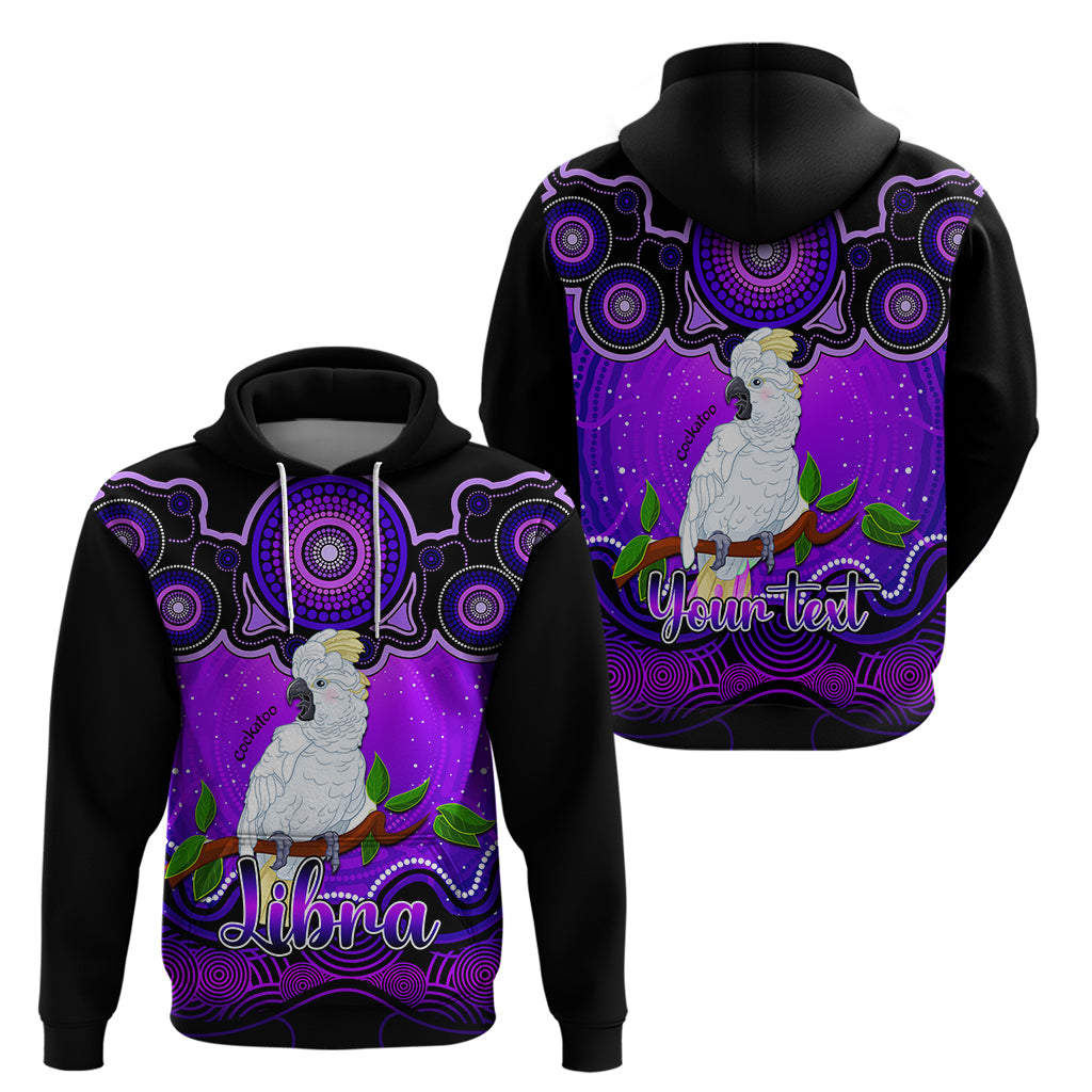 Personalised Australia Libra Cockatoo Zodiac Hoodie Auz Astrology Aboriginal - Purple LT9 - Vibe Hoodie Shop