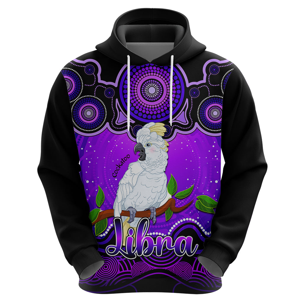 Personalised Australia Libra Cockatoo Zodiac Hoodie Auz Astrology Aboriginal - Purple LT9 - Vibe Hoodie Shop