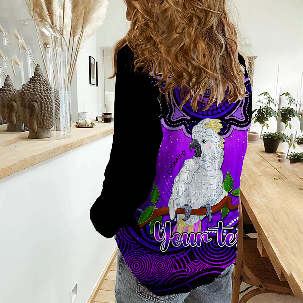 Personalised Australia Libra Cockatoo Zodiac Women Casual Shirt Auz Astrology Aboriginal - Purple - Vibe Hoodie Shop