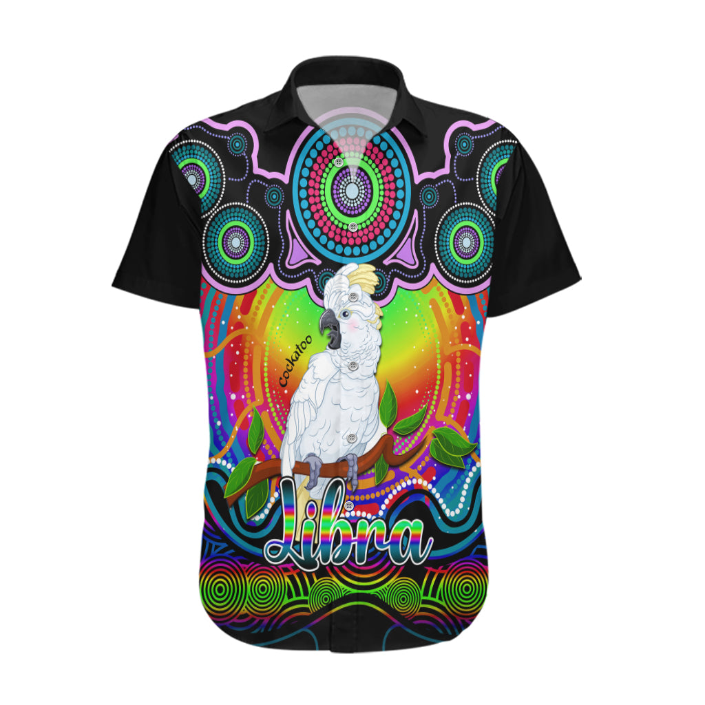 Personalised Australia Libra Cockatoo Zodiac Hawaiian Shirt Auz Astrology Aboriginal - Rainbow - Vibe Hoodie Shop