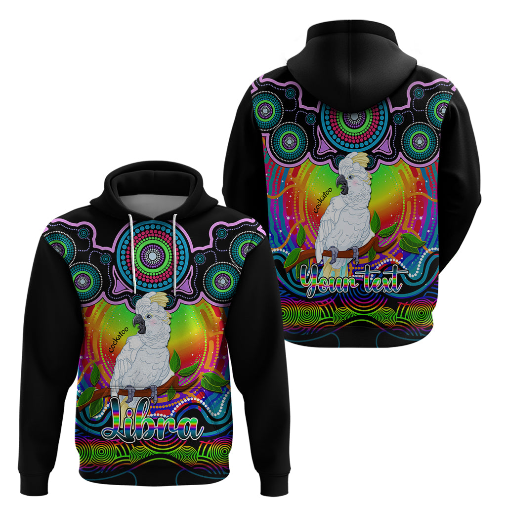 Personalised Australia Libra Cockatoo Zodiac Hoodie Auz Astrology Aboriginal - Rainbow LT9 - Vibe Hoodie Shop