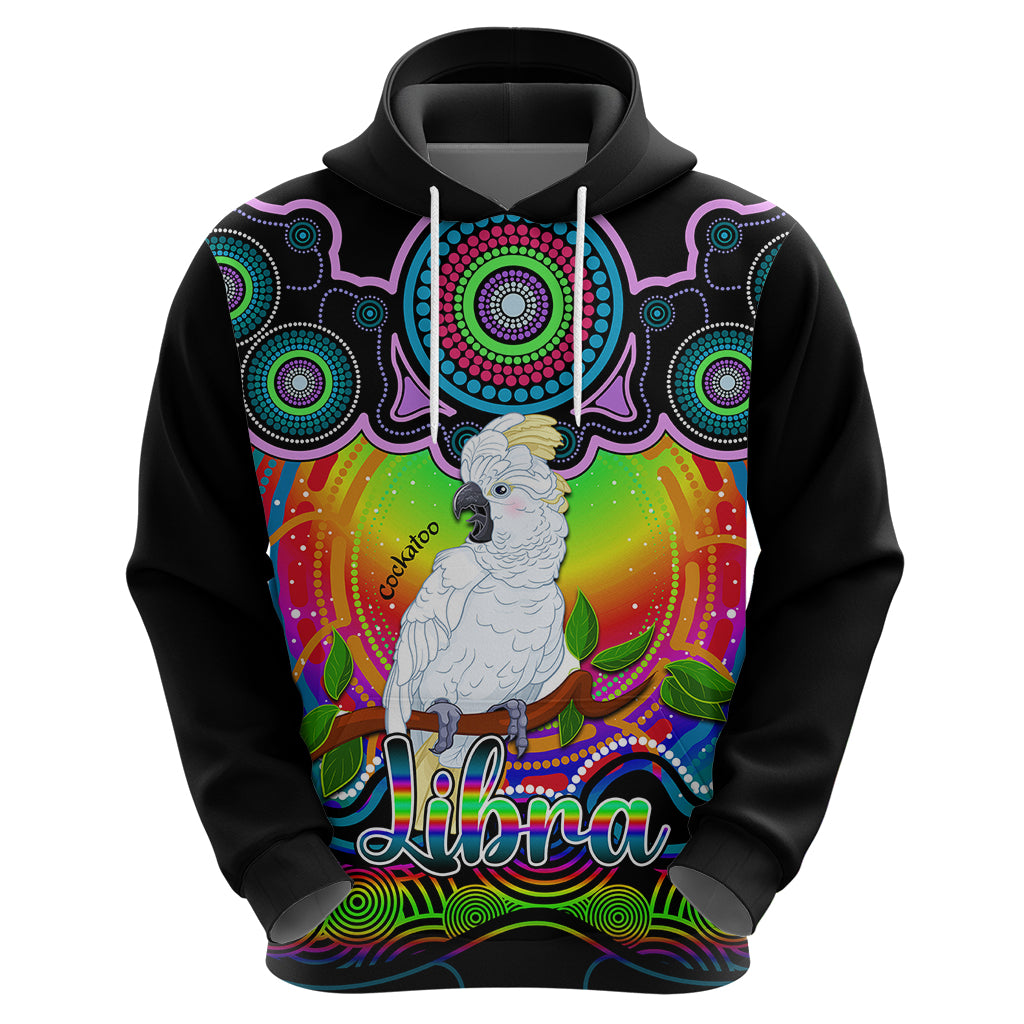 Personalised Australia Libra Cockatoo Zodiac Hoodie Auz Astrology Aboriginal - Rainbow LT9 - Vibe Hoodie Shop