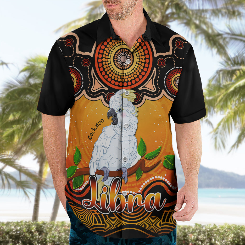 Personalised Australia Libra Cockatoo Zodiac Hawaiian Shirt Auz Astrology Aboriginal - Red - Vibe Hoodie Shop