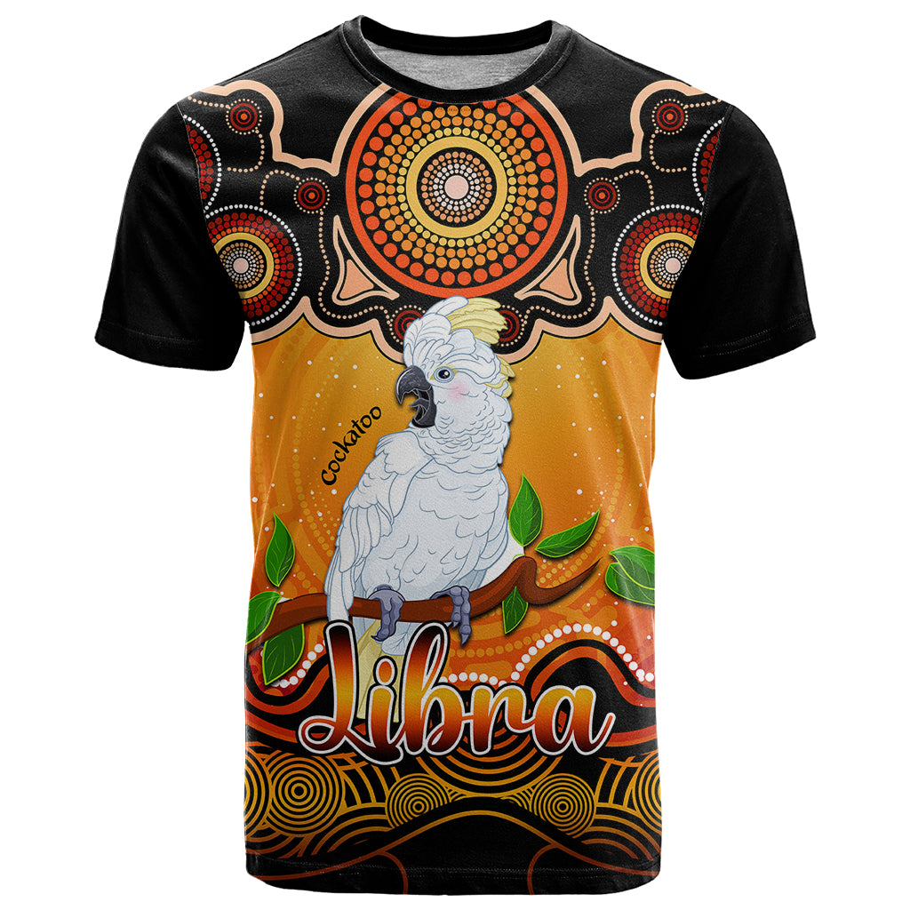 Personalised Australia Libra Cockatoo Zodiac T Shirt Auz Astrology Aboriginal - Red LT9 - Vibe Hoodie Shop