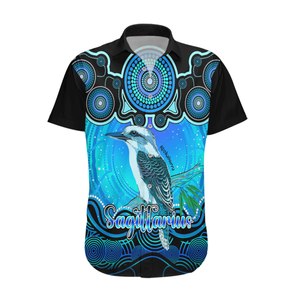 Personalised Australia Sagittarius Kookaburra Zodiac Hawaiian Shirt Auz Astrology Aboriginal - Aqua - Vibe Hoodie Shop