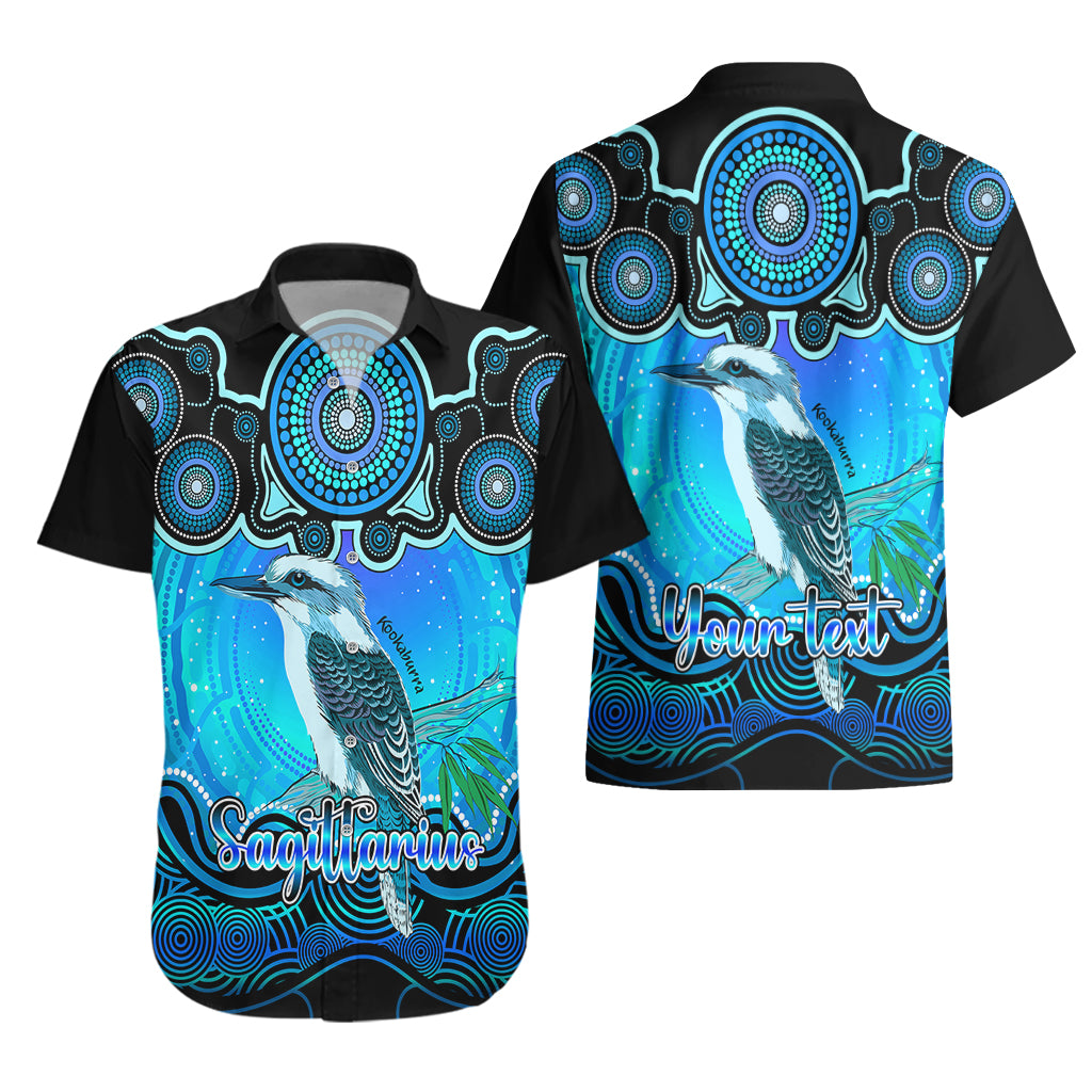 Personalised Australia Sagittarius Kookaburra Zodiac Hawaiian Shirt Auz Astrology Aboriginal - Aqua - Vibe Hoodie Shop