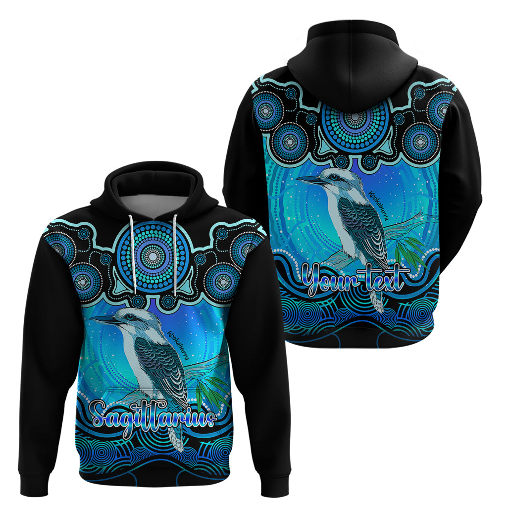 Personalised Australia Sagittarius Kookaburra Zodiac Hoodie Auz Astrology Aboriginal - Aqua LT9 - Vibe Hoodie Shop