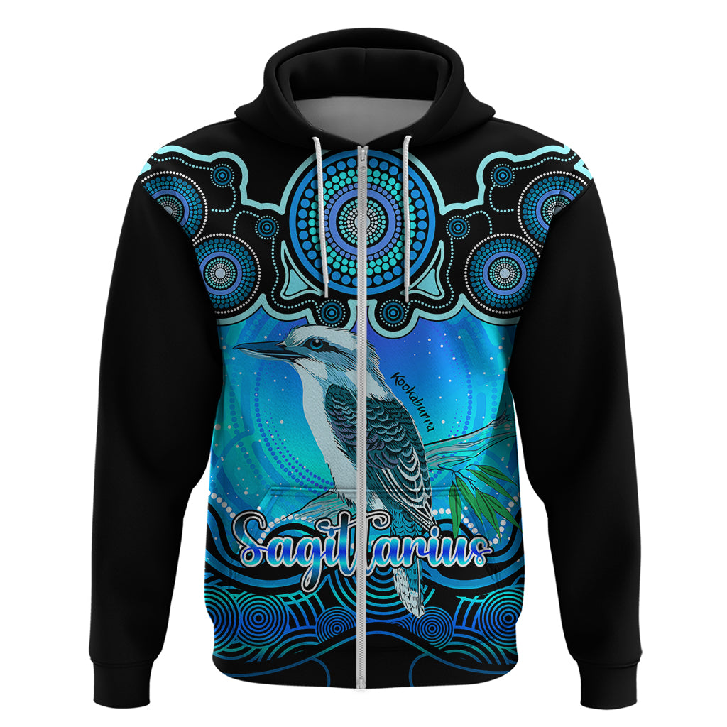 Personalised Australia Sagittarius Kookaburra Zodiac Hoodie Auz Astrology Aboriginal - Aqua LT9 - Vibe Hoodie Shop