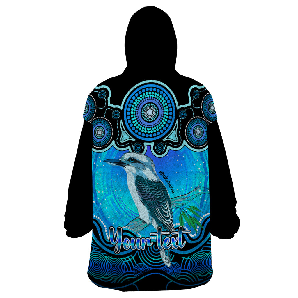 Personalised Australia Sagittarius Kookaburra Zodiac Wearable Blanket Hoodie Auz Astrology Aboriginal - Aqua - Vibe Hoodie Shop