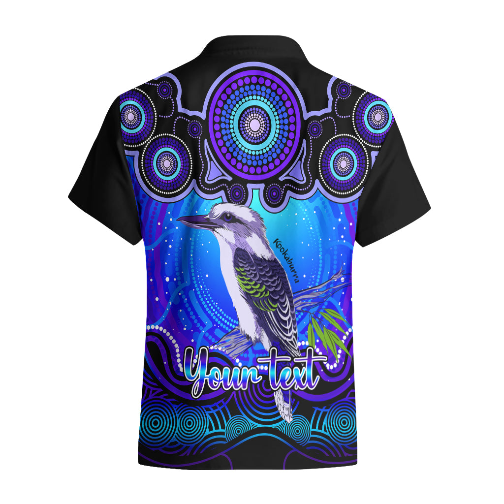 Personalised Australia Sagittarius Kookaburra Zodiac Hawaiian Shirt Auz Astrology Aboriginal - Blue - Vibe Hoodie Shop
