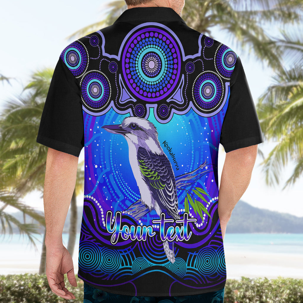 Personalised Australia Sagittarius Kookaburra Zodiac Hawaiian Shirt Auz Astrology Aboriginal - Blue - Vibe Hoodie Shop