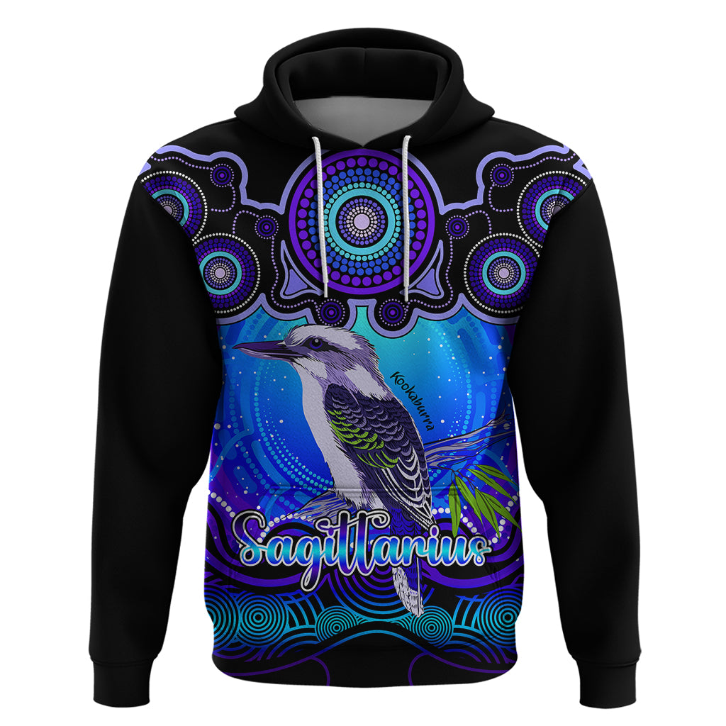 Personalised Australia Sagittarius Kookaburra Zodiac Hoodie Auz Astrology Aboriginal - Blue LT9 - Vibe Hoodie Shop