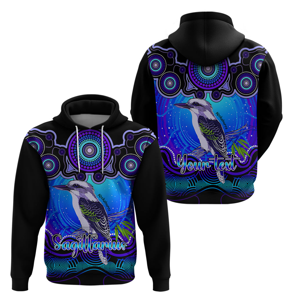 Personalised Australia Sagittarius Kookaburra Zodiac Hoodie Auz Astrology Aboriginal - Blue LT9 - Vibe Hoodie Shop