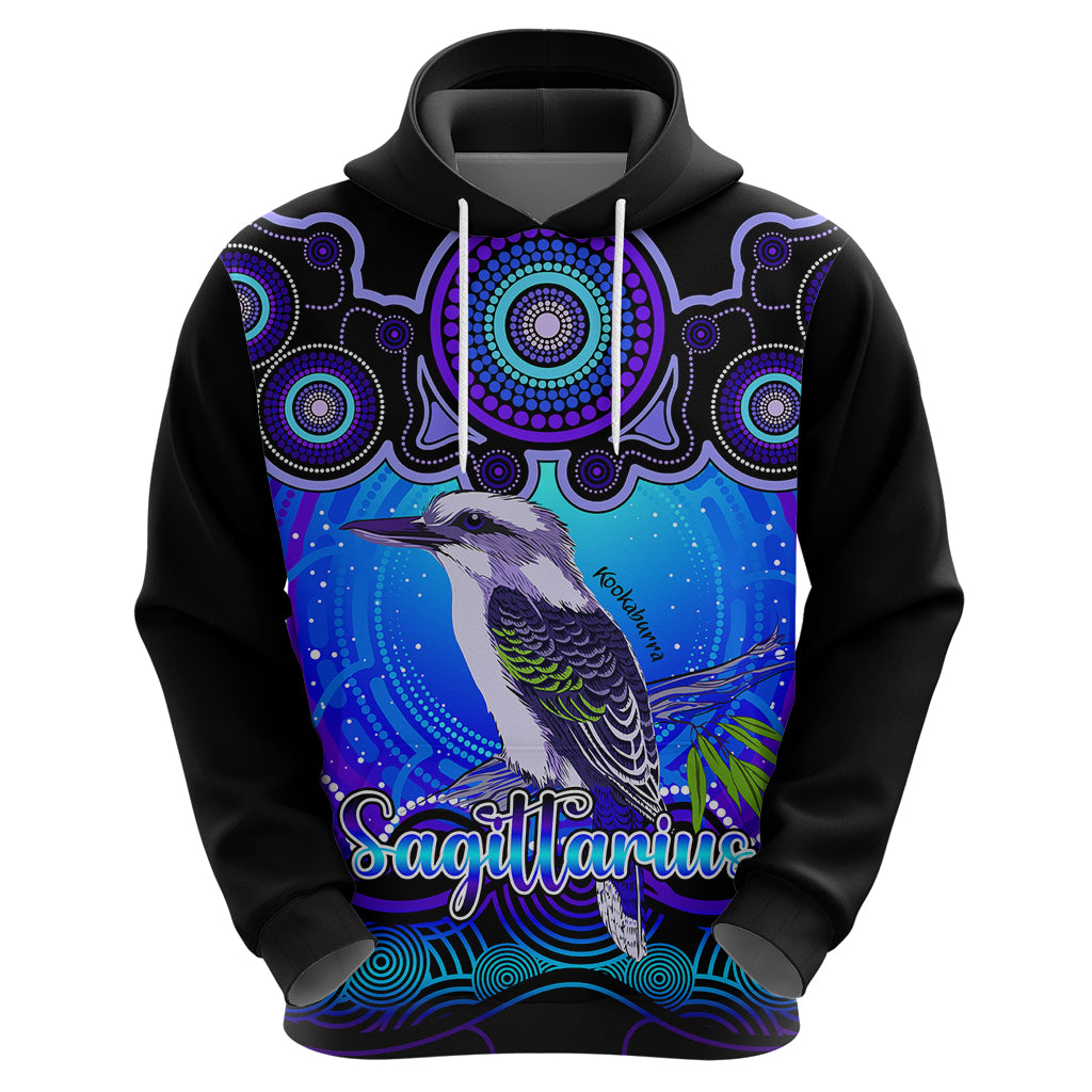 Personalised Australia Sagittarius Kookaburra Zodiac Hoodie Auz Astrology Aboriginal - Blue LT9 - Vibe Hoodie Shop
