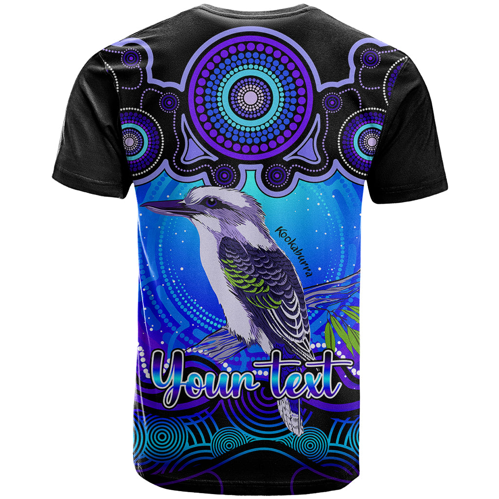 Personalised Australia Sagittarius Kookaburra Zodiac T Shirt Auz Astrology Aboriginal - Blue LT9 - Vibe Hoodie Shop
