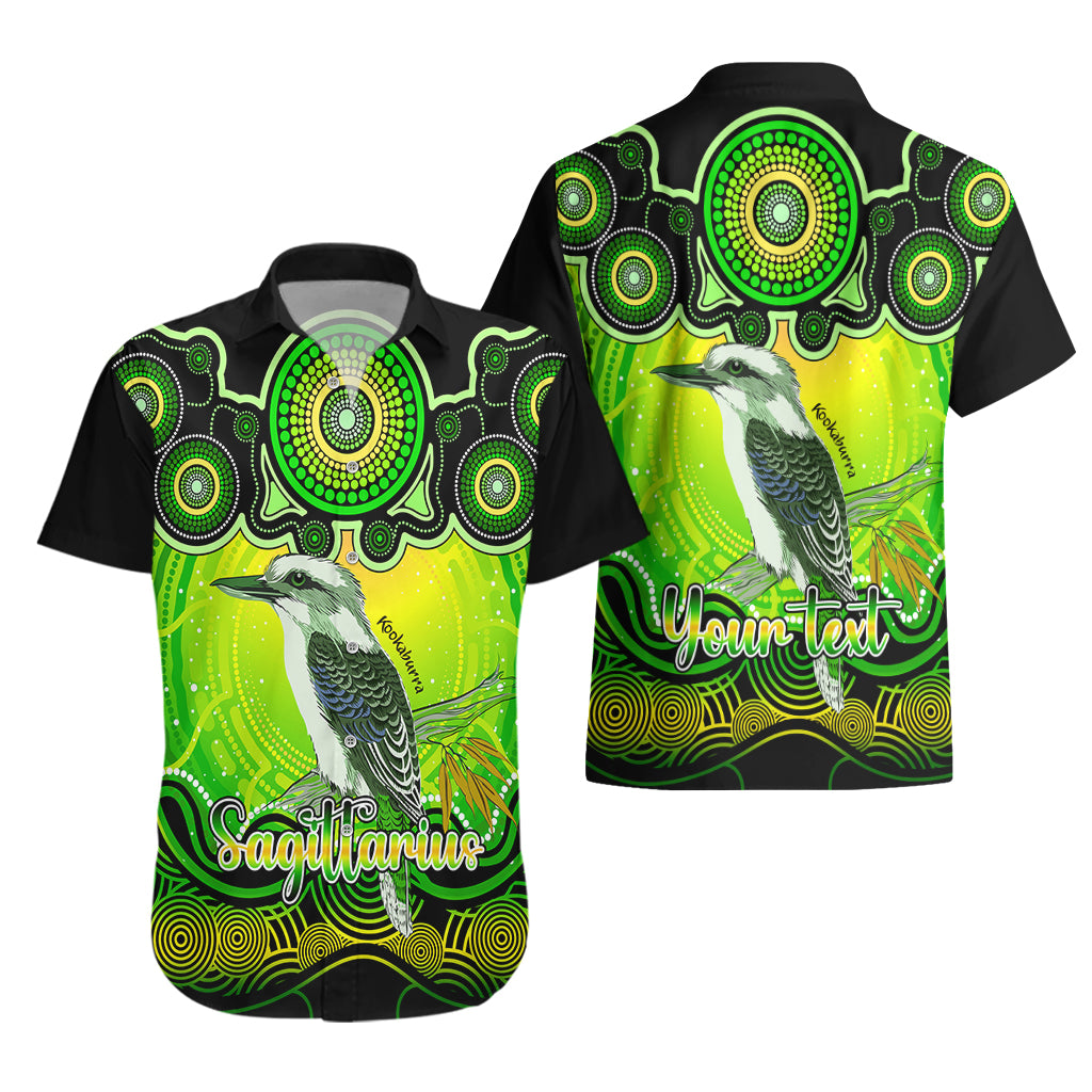 Personalised Australia Sagittarius Kookaburra Zodiac Hawaiian Shirt Auz Astrology Aboriginal - Green - Vibe Hoodie Shop
