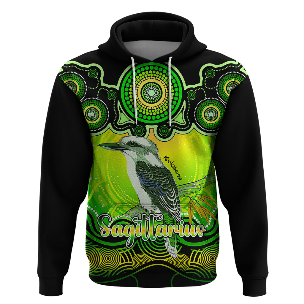 Personalised Australia Sagittarius Kookaburra Zodiac Hoodie Auz Astrology Aboriginal - Green LT9 - Vibe Hoodie Shop